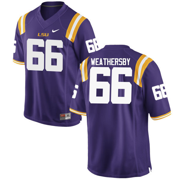 Men LSU Tigers #66 Toby Weathersby College Football Jerseys Game-Purple - Click Image to Close
